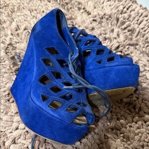 Steve Madden Royal Blue Suede Wedges